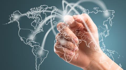 Visualization of OpenFX's stablecoin-based FX settlement network connecting global payment corridors