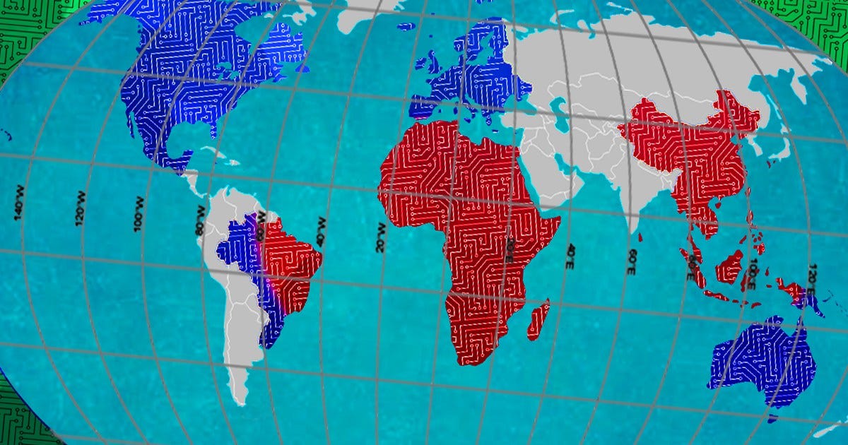 Global map highlighting helium supply routes, Taiwan fabs, and AI datacenter icons amid tension zones