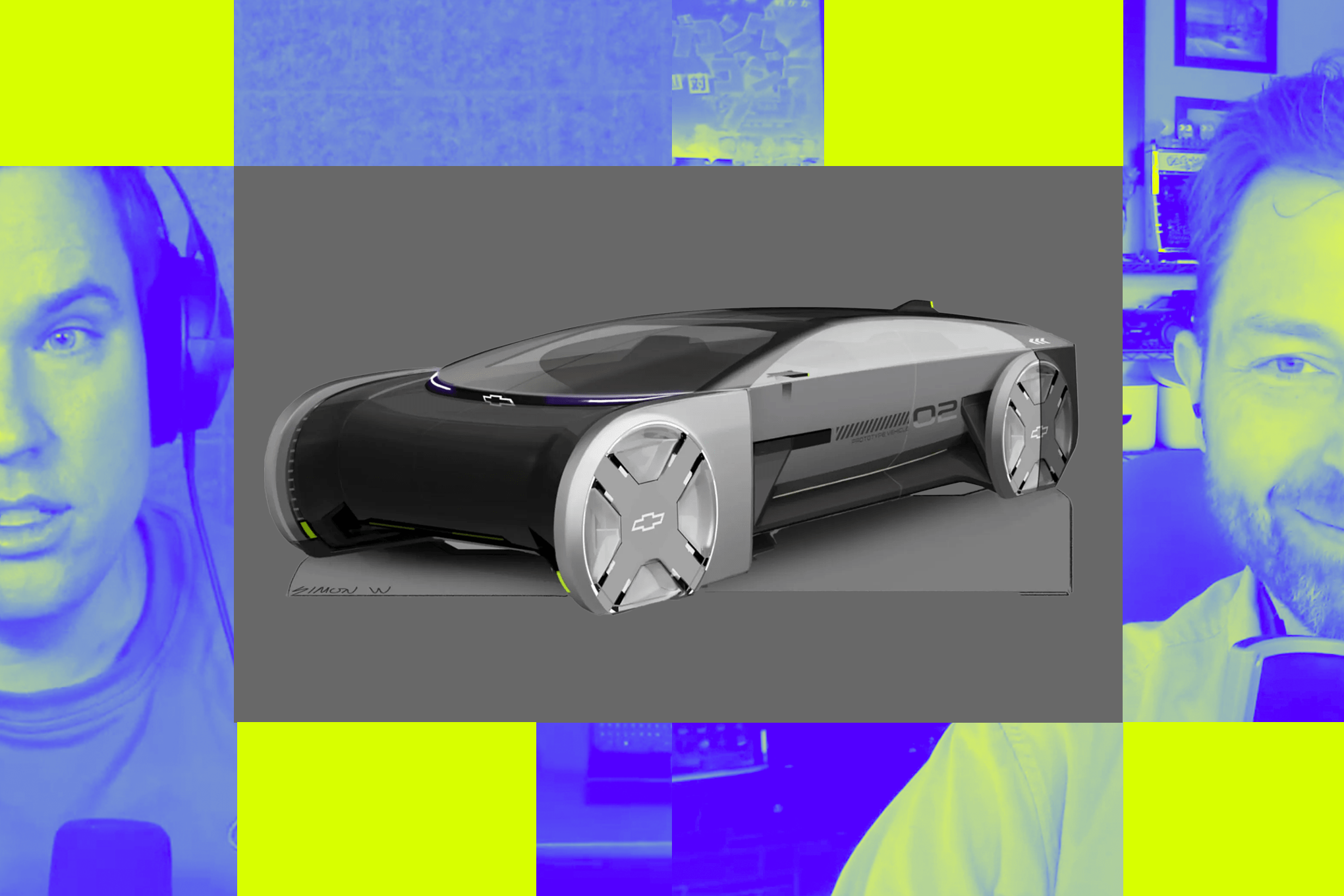 Conceptual image of a futuristic car interior with AI interface displays