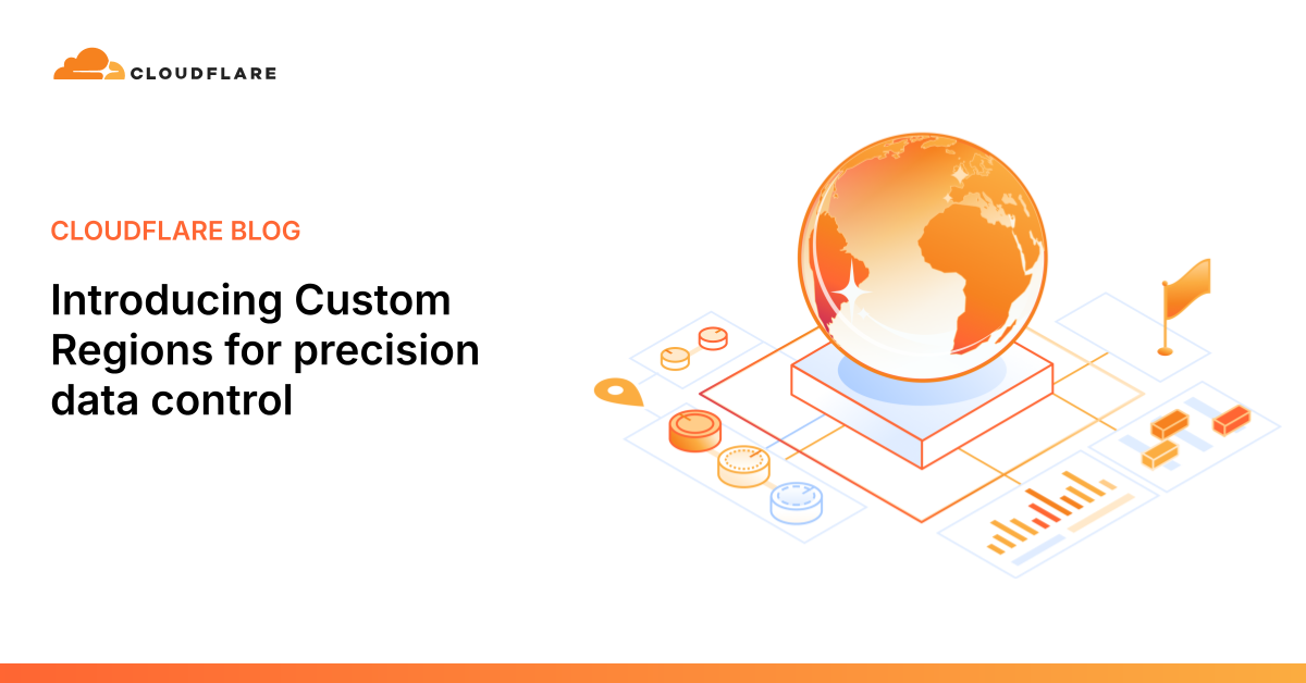 Mapa mundial de Cloudflare destacando regiones personalizadas para procesamiento de datos