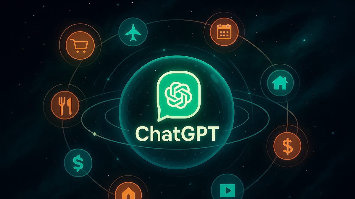 ChatGPT interface with subtle ad integrations and router diagram overlay