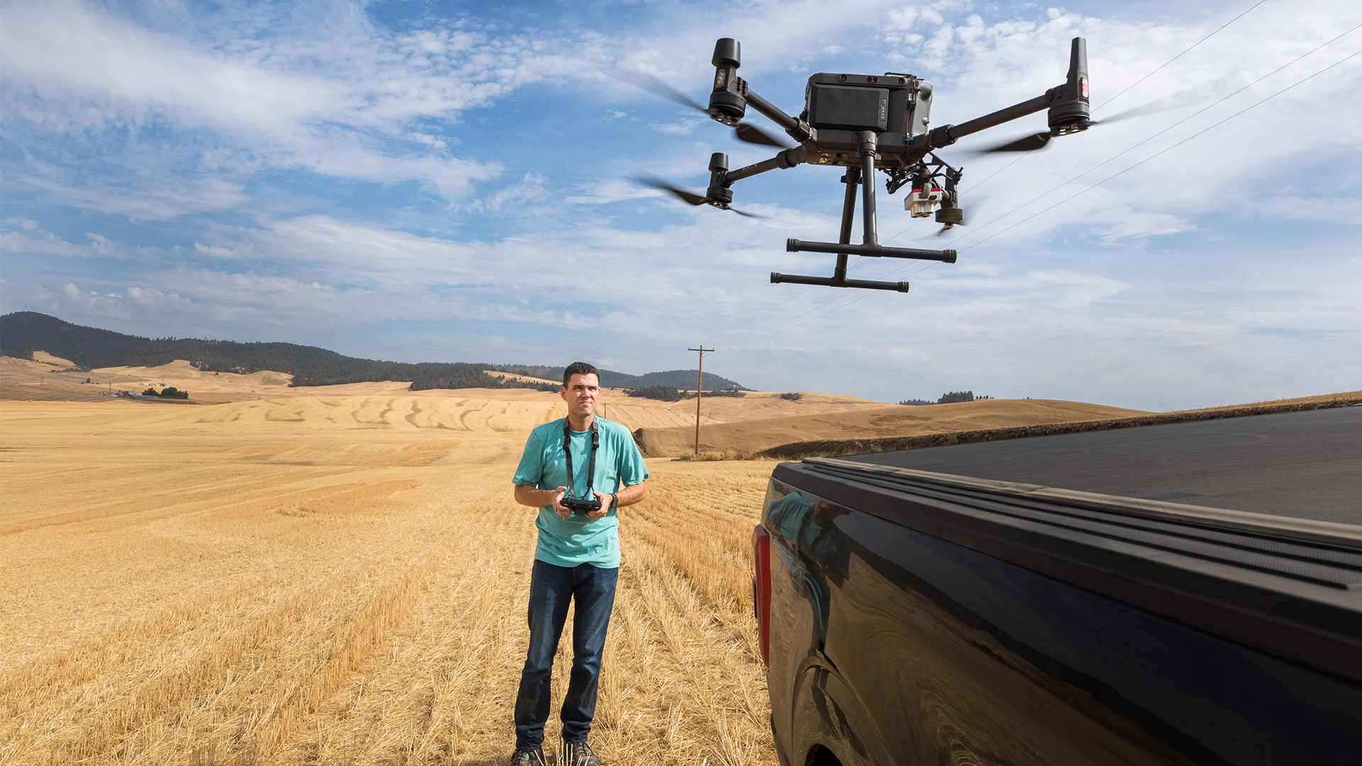 Andrew Nelson's farm in Washington state with drones and sensors powered by Microsoft FarmVibes AI