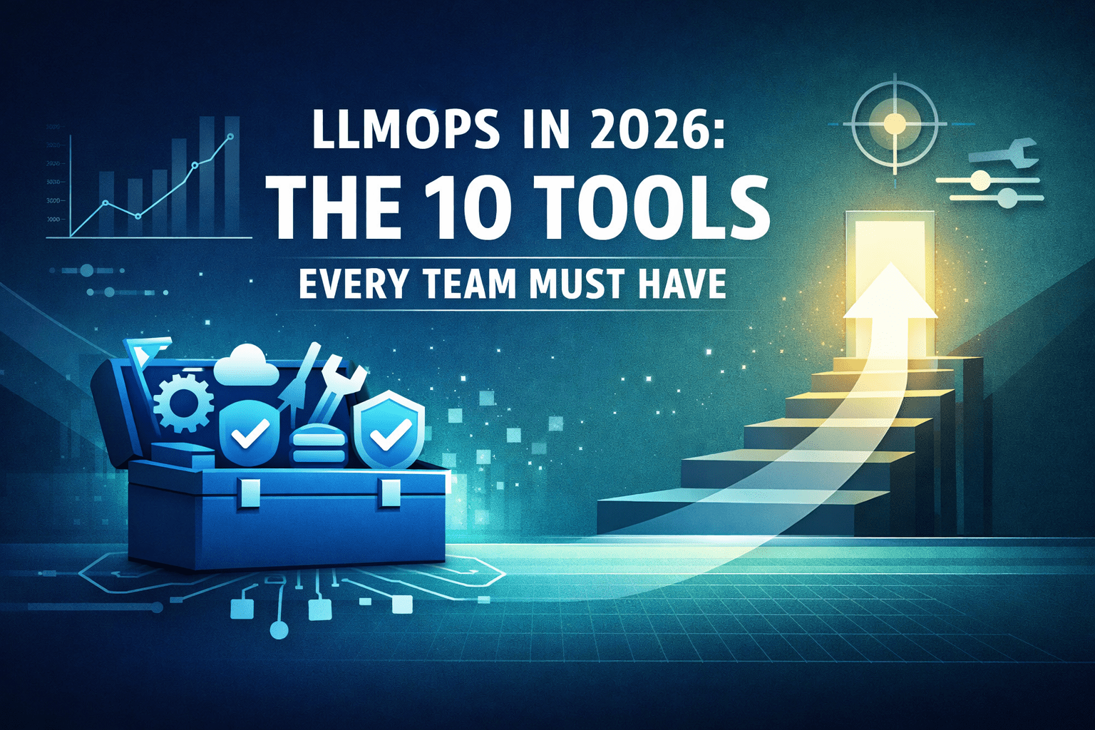 Icons of top LLMOps tools like PydanticAI and Bifrost against a futuristic 2026 skyline