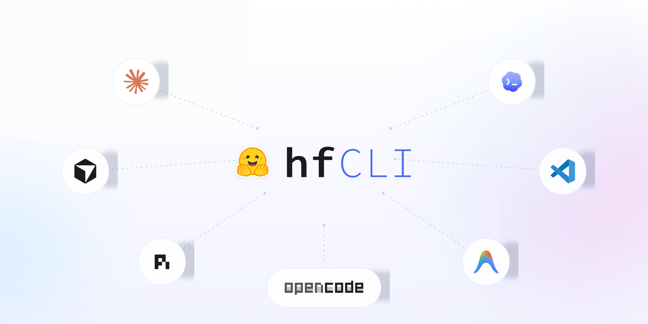 Screenshot showing side-by-side terminal output of hf CLI commands for human vs. agent.
