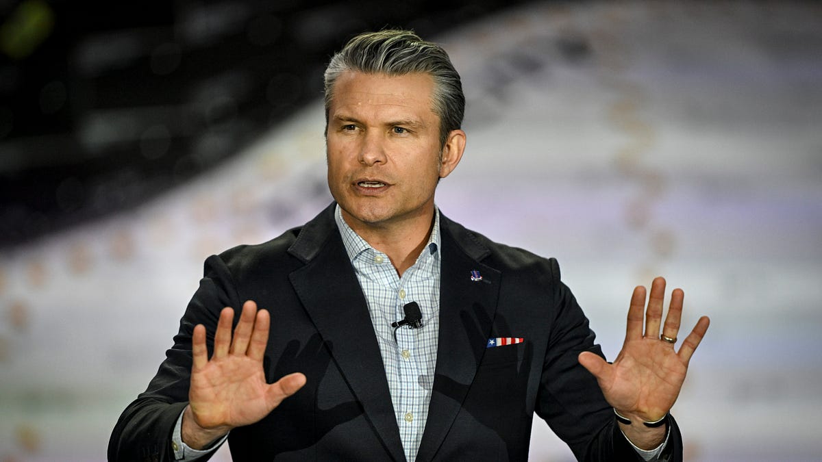 Pentagon building with Anthropic Claude AI logo overlay and tension graphics