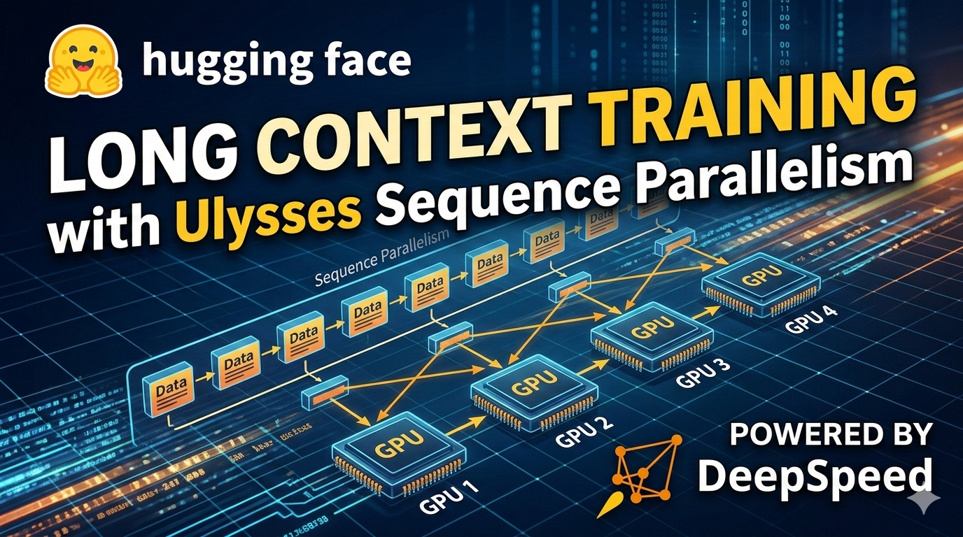 Diagram showing Ulysses Sequence Parallelism sharding QKV projections and attention heads across multiple GPUs