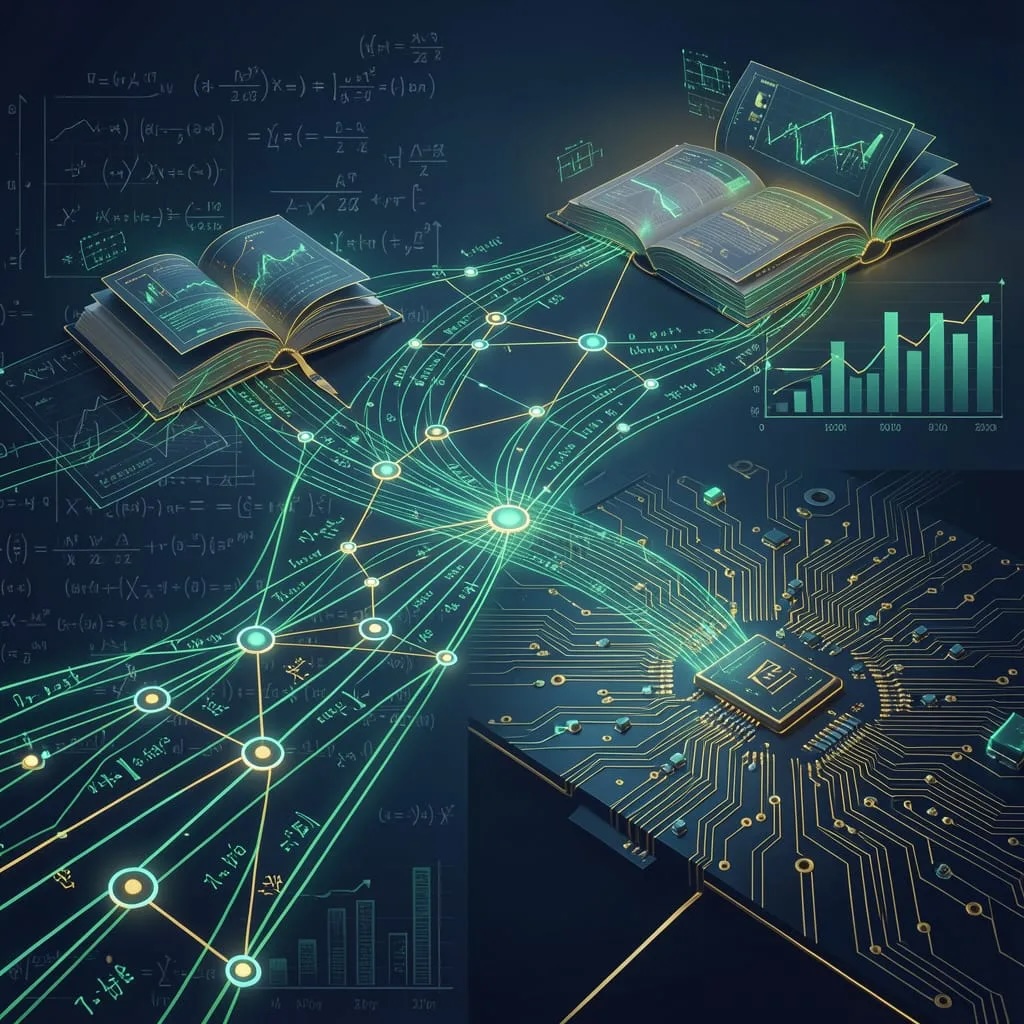 Abstract graphic representing connected data points and communication pathways.