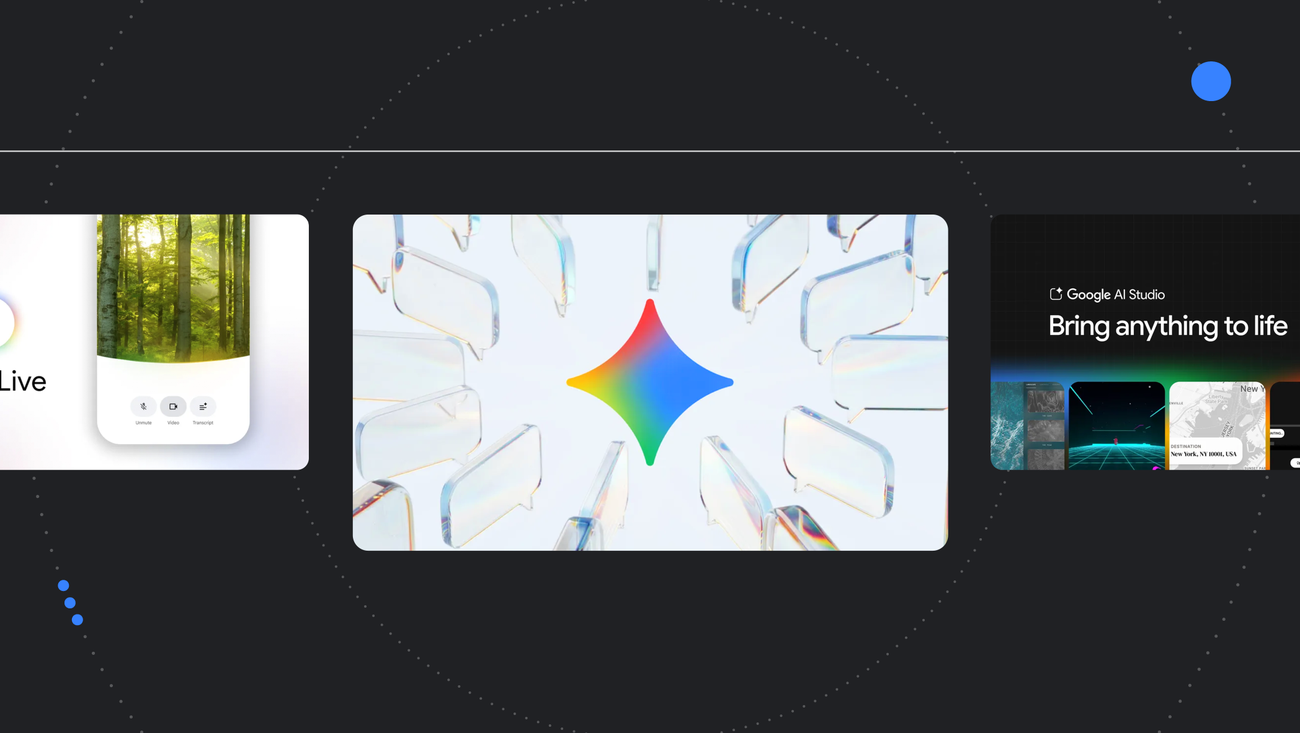 Google Gemini AI interface on Pixel phone with Maps and Search Live features active