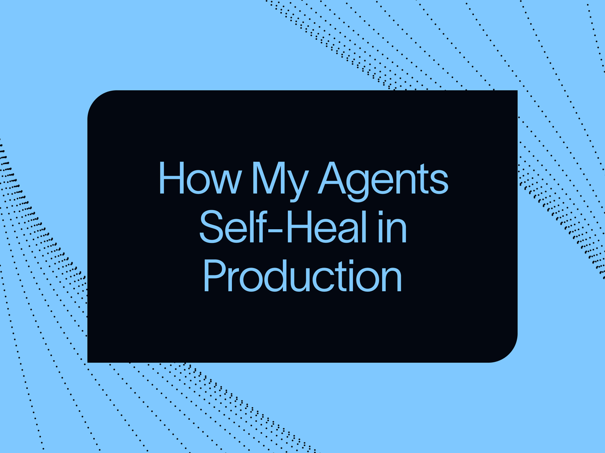 Diagram of AI agents detecting errors and opening PRs in a self-healing deploy pipeline