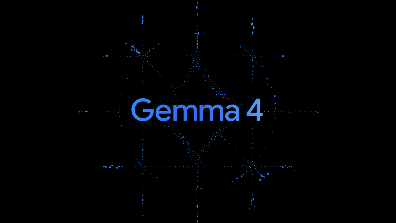 Illustration of Gemma 4 model weights running on laptop and mobile devices