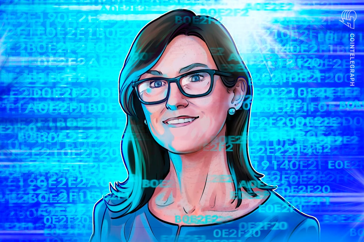 Cathie Wood speaking on CNBC Squawk Box discussing Bitcoin maturation and price stability