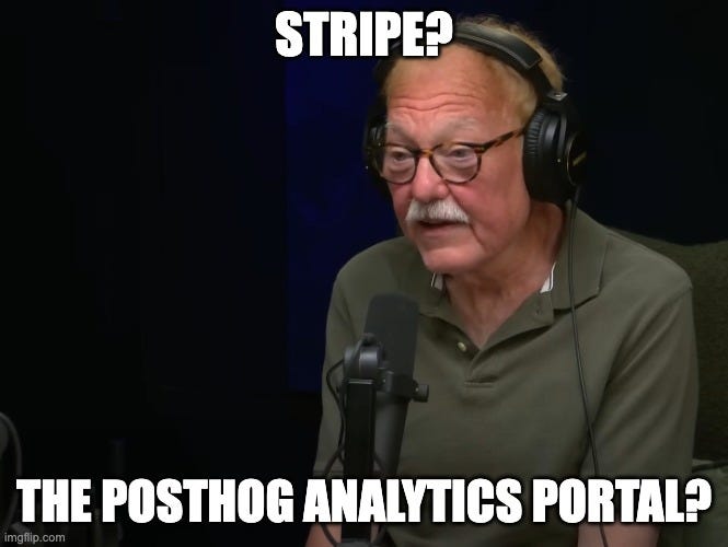 Terminal window running Stripe CLI command to provision PostHog for AI agents