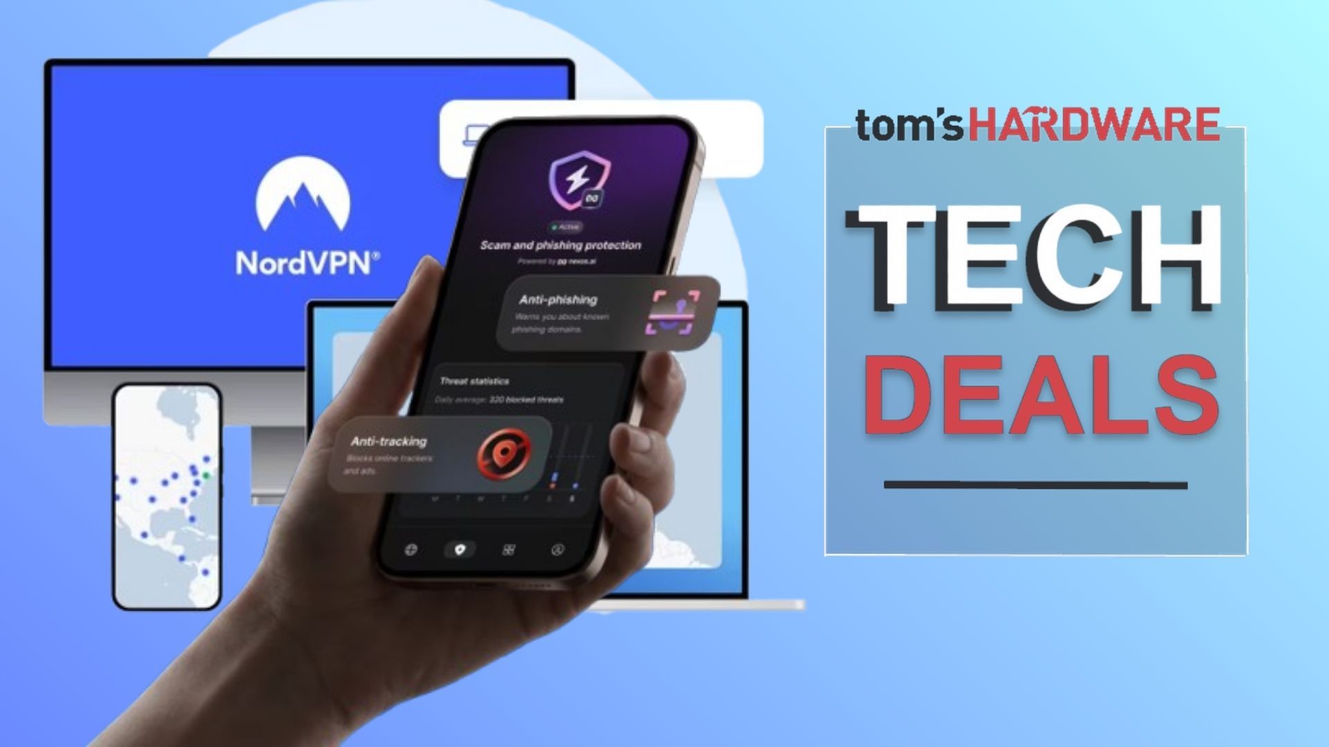 Screenshot of NordVPN deal on a laptop screen