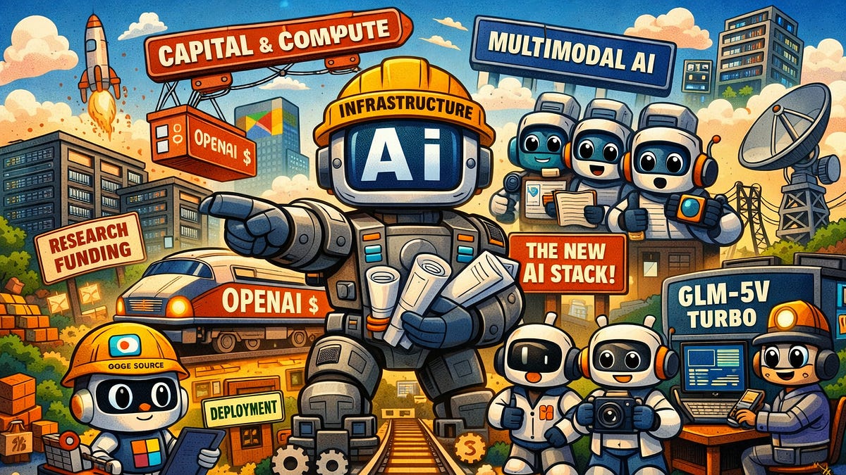 OpenAI funding announcement with charts showing $157B valuation and AI infrastructure icons