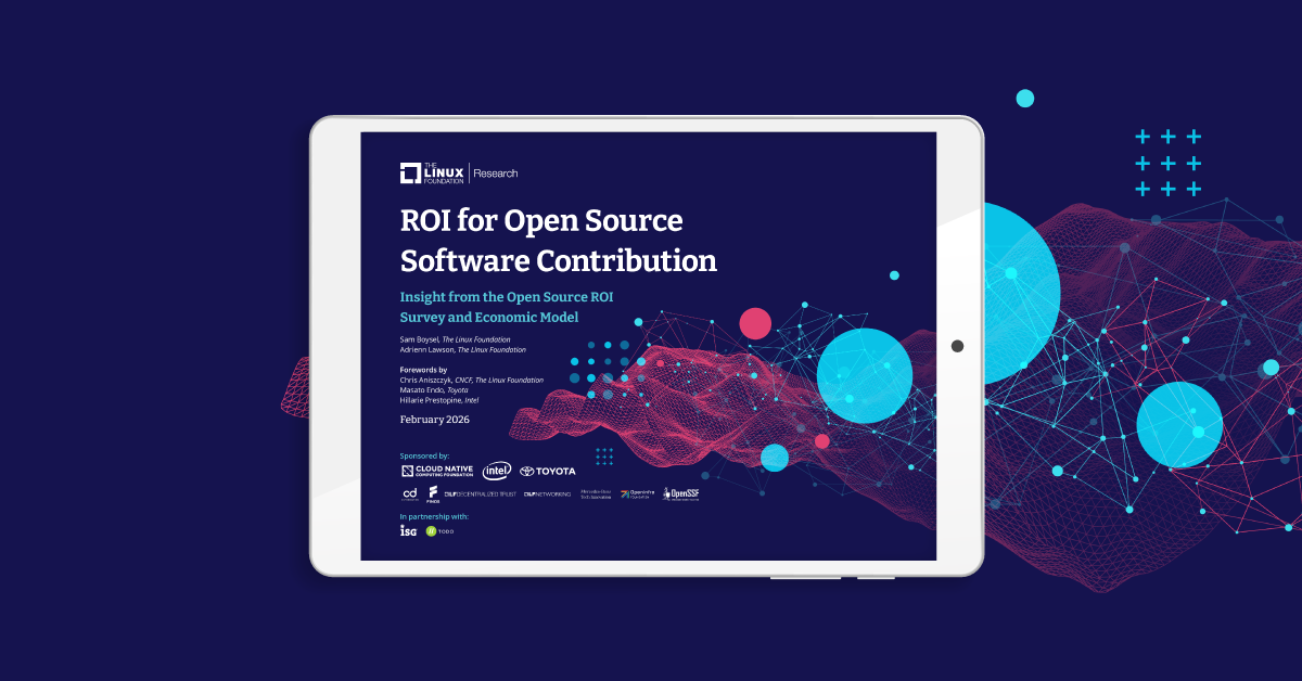 Chart illustrating 4.8x ROI from open source software usage and contributions