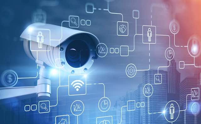 Digital map highlighting vulnerable Hikvision surveillance cameras worldwide with dark web icons
