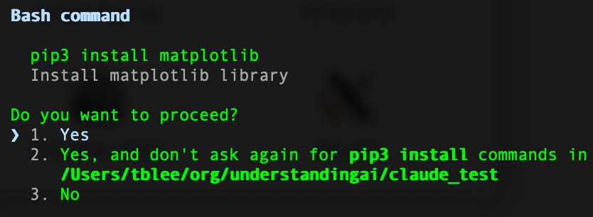 Terminal window running Claude Code analyzing a dataset with AI-generated scripts