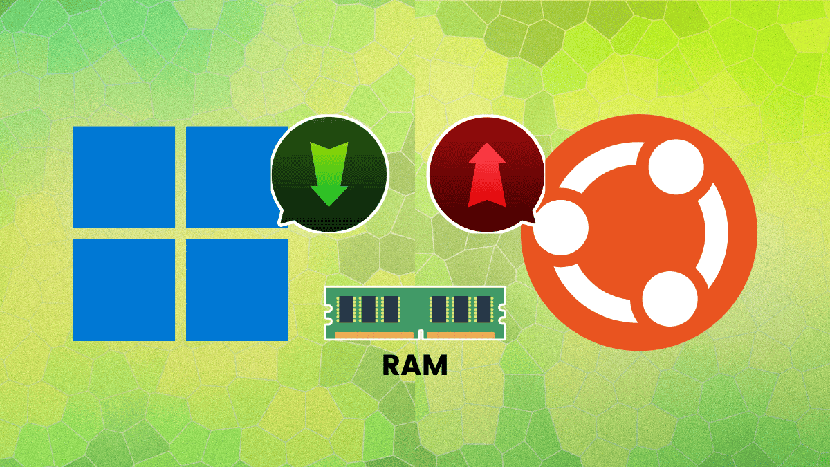 Comparison chart of Ubuntu 26.04 LTS and Windows 11 minimum RAM requirements