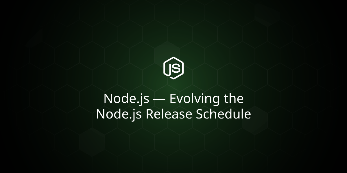 Diagram of new Node.js release phases: Alpha, Current, LTS from 2027 onward