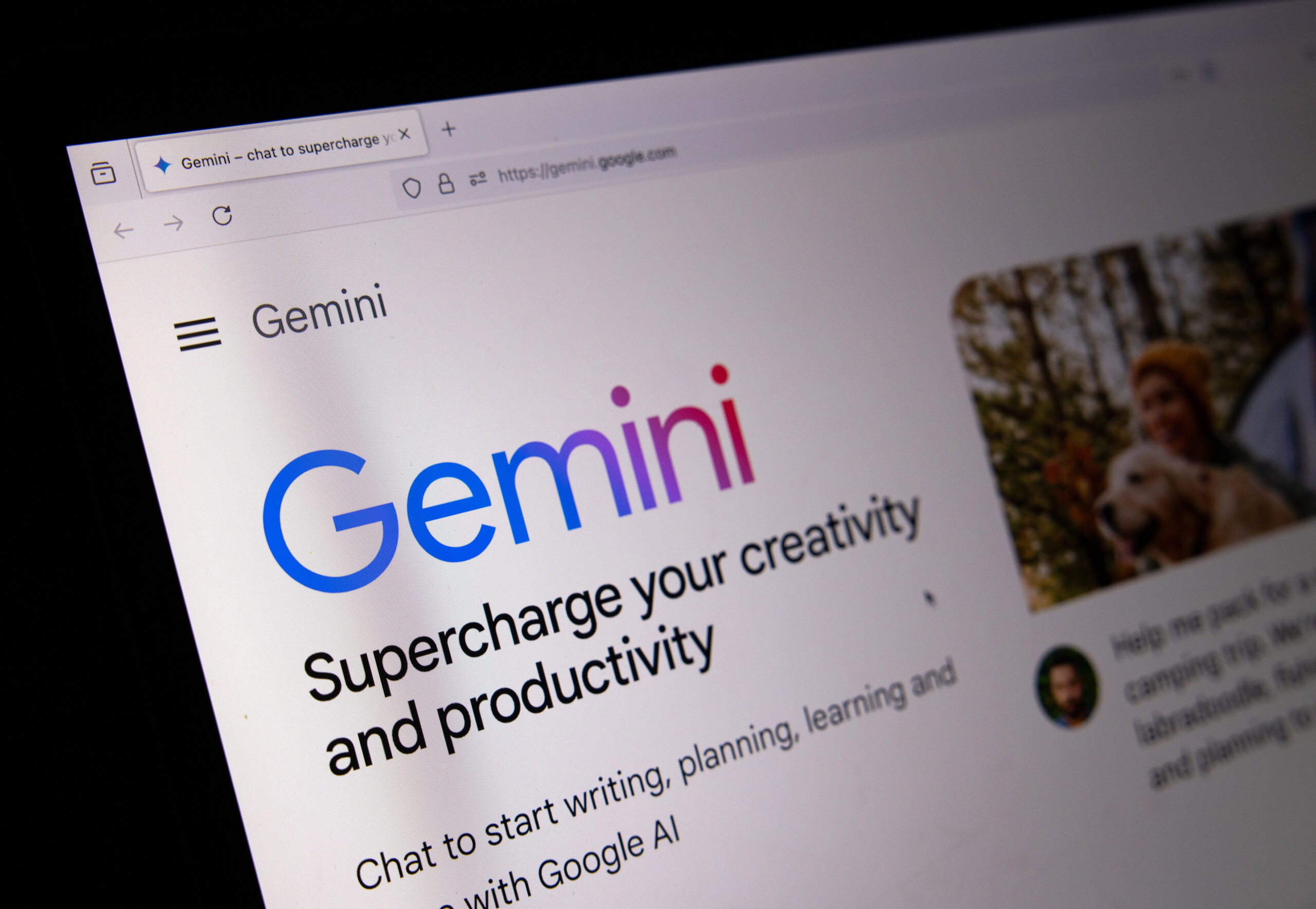 Google Gemini chatbot interface with new mental health support features