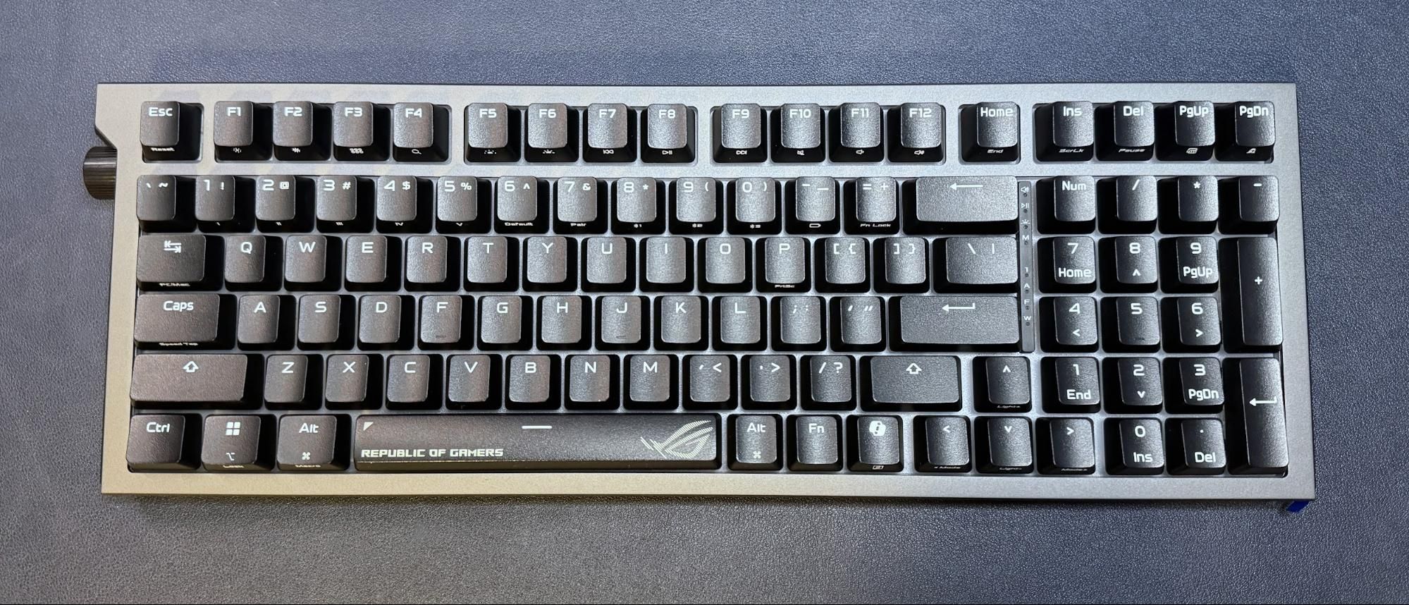 Asus ROG Strix Morph 96 Wireless gaming keyboard with side rotary knob and RGB lighting