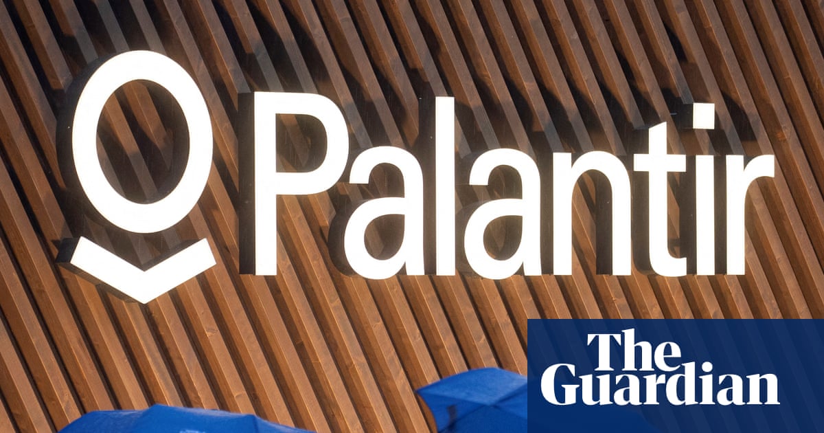 NHS email directory screen showing Palantir engineer profile amid staff list