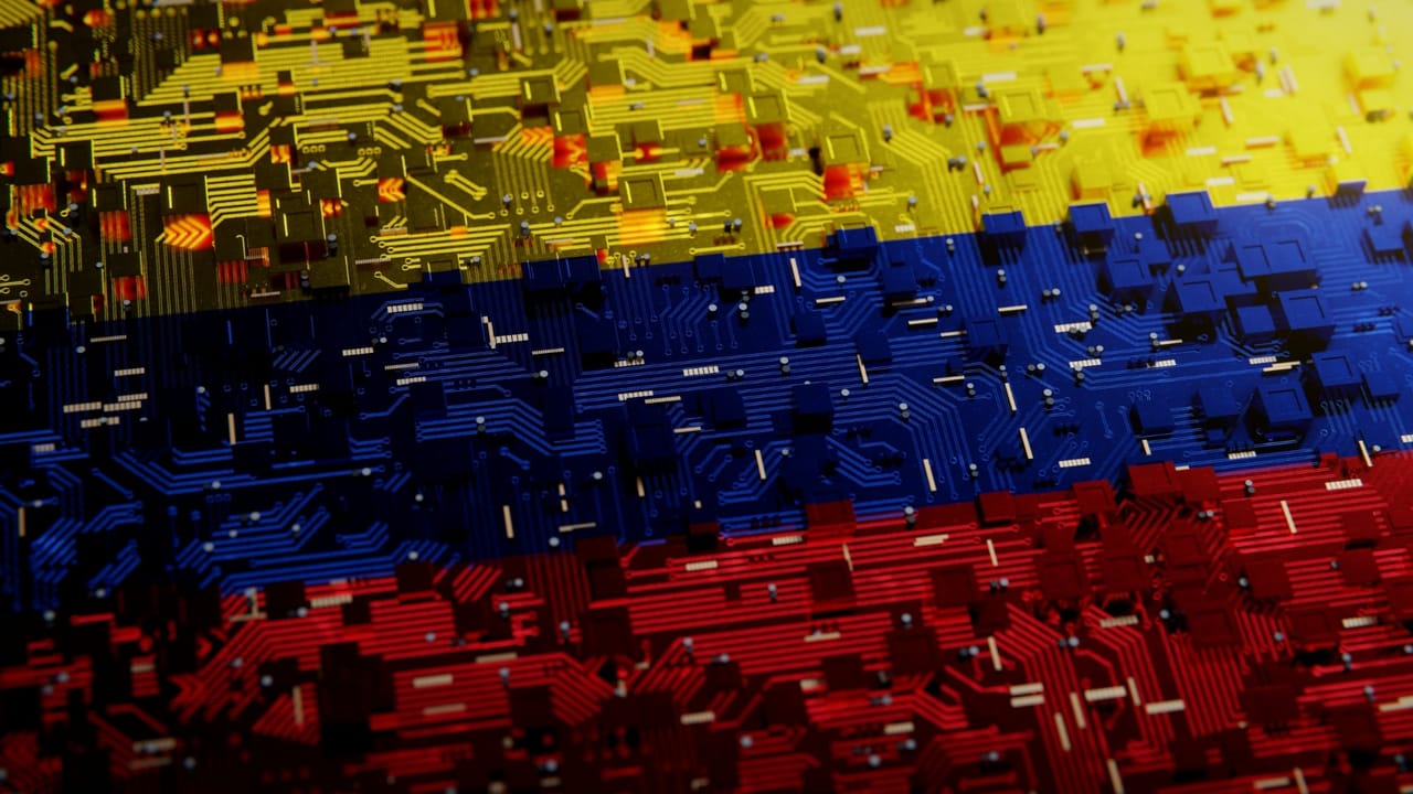 Darkened computer screens in a Latin American government control room amid cyberattack chaos