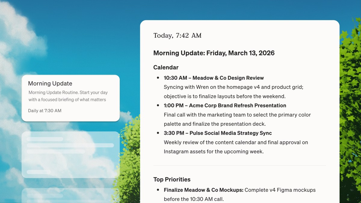 Littlebird AI dashboard displaying personalized daily work summary from screen context