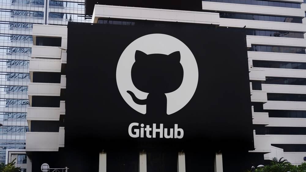 GitHub Octocat with AI circuits and data streams entering its mouth