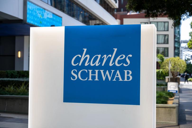 Chart of portfolio volatility spiking with 1% crypto allocation from Schwab research