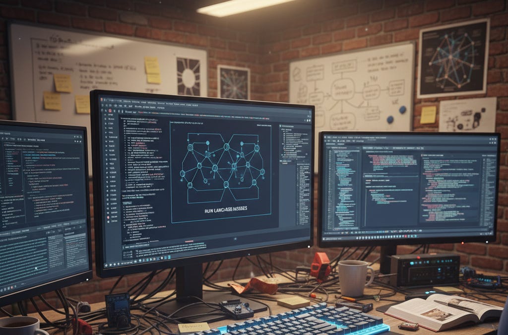 LM Studio interface showing a loaded Qwen model chatting with user prompts