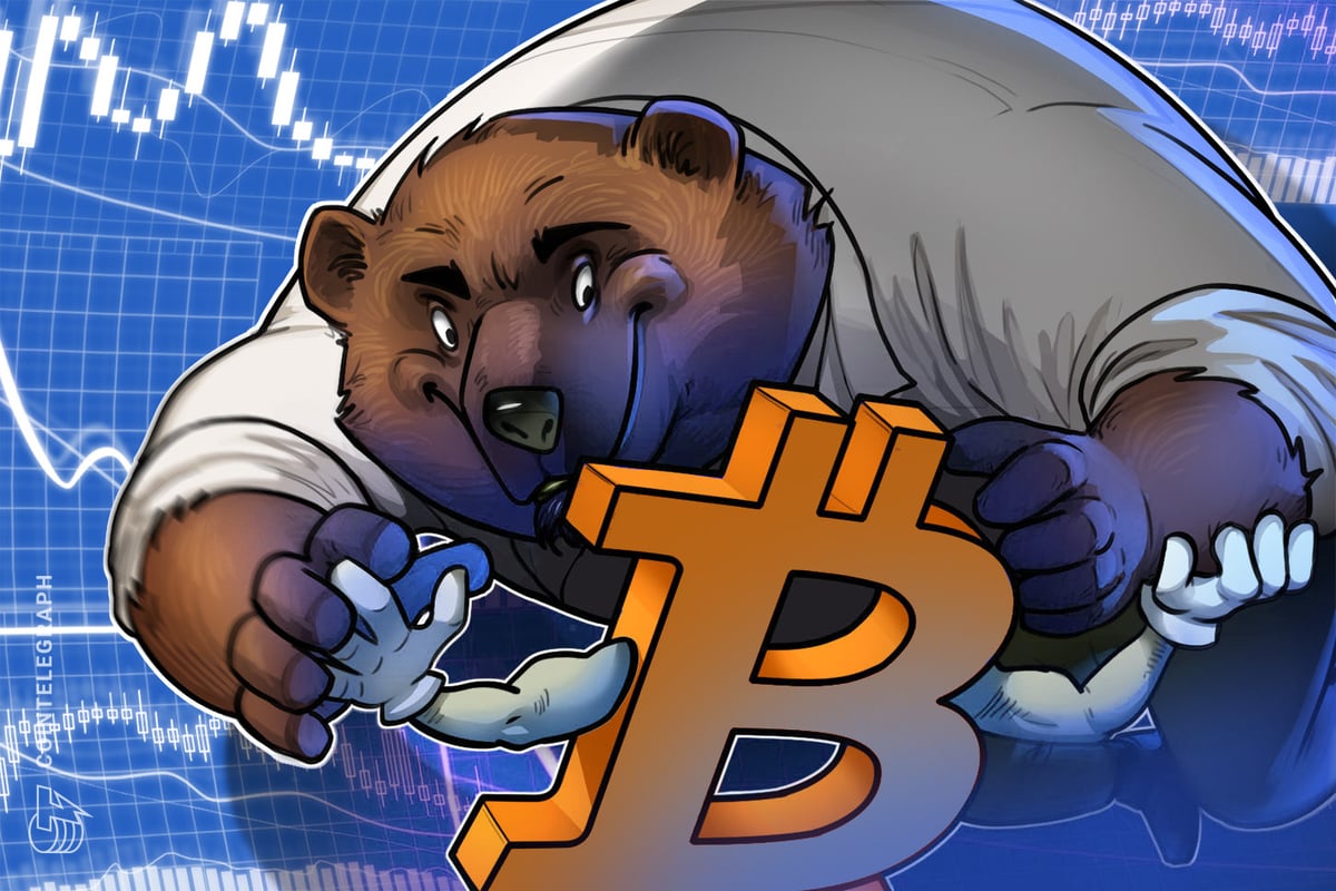 Graphique montrant l'offre de Bitcoin en profit et en perte s'approchant des niveaux du marché baissier de 2022
