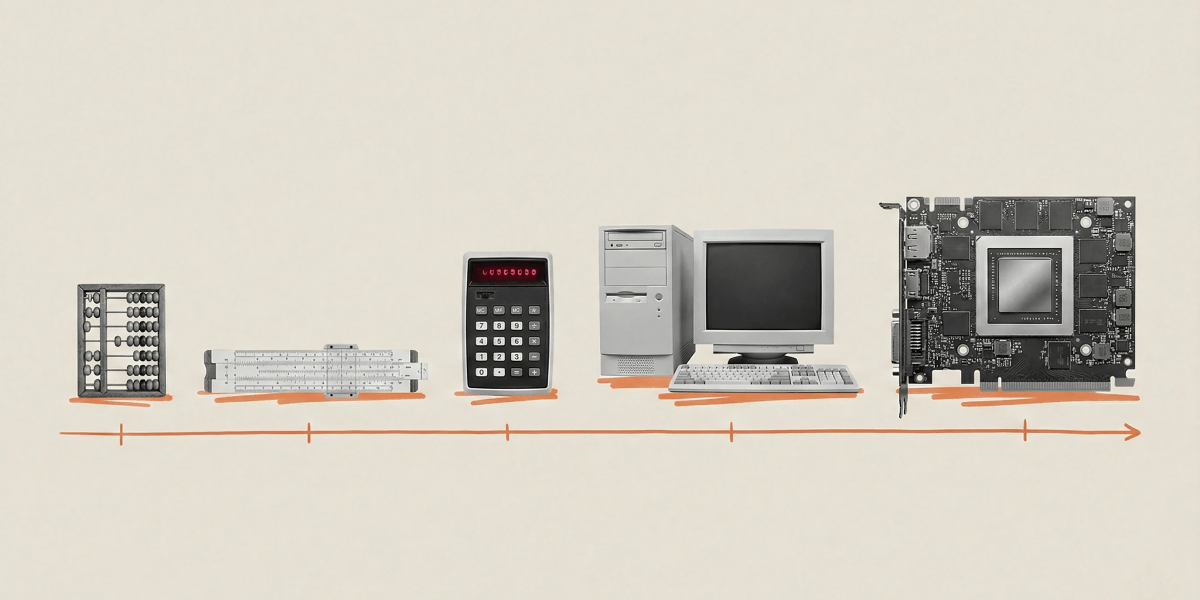 Massive AI supercomputer cluster with glowing GPUs and interconnected cables symbolizing endless compute scaling