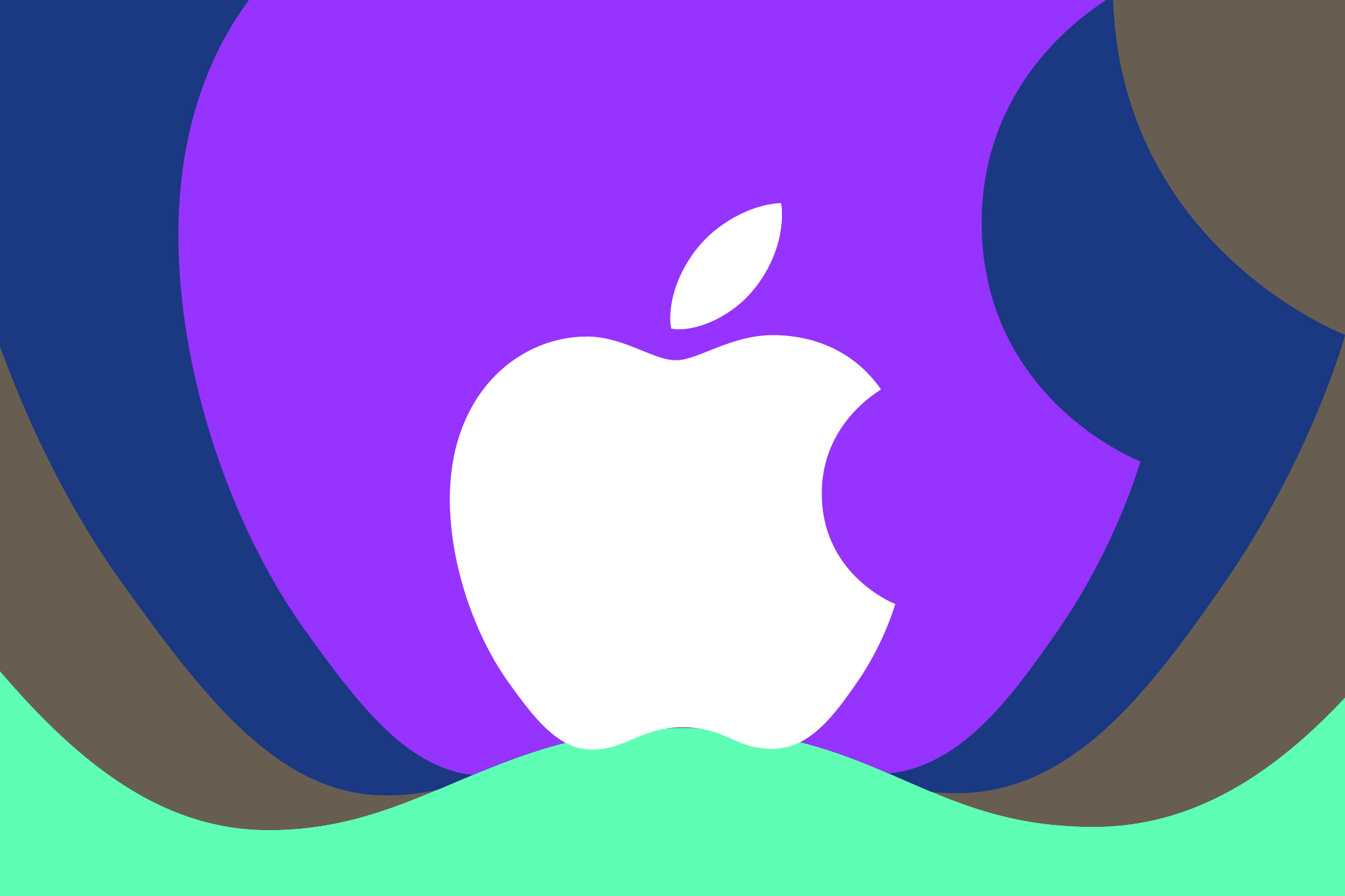 A visually striking graphic depicting the Apple logo with a subtle AI-themed overlay, suggesting innovation and digital intelligence.