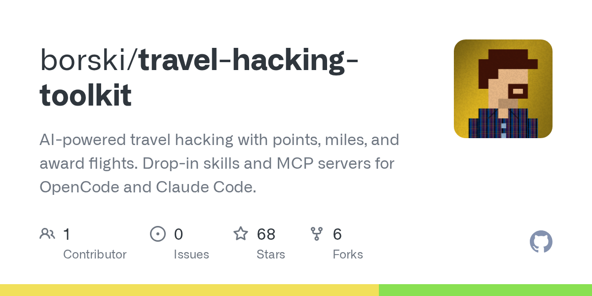 AI terminal displaying business class award search results from SFO to Tokyo using Travel Hacking Toolkit