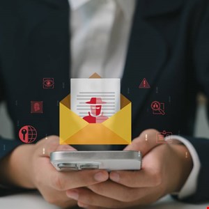 Capture d’écran d’un email de phishing Venom avec code QR attirant les dirigeants C-suite