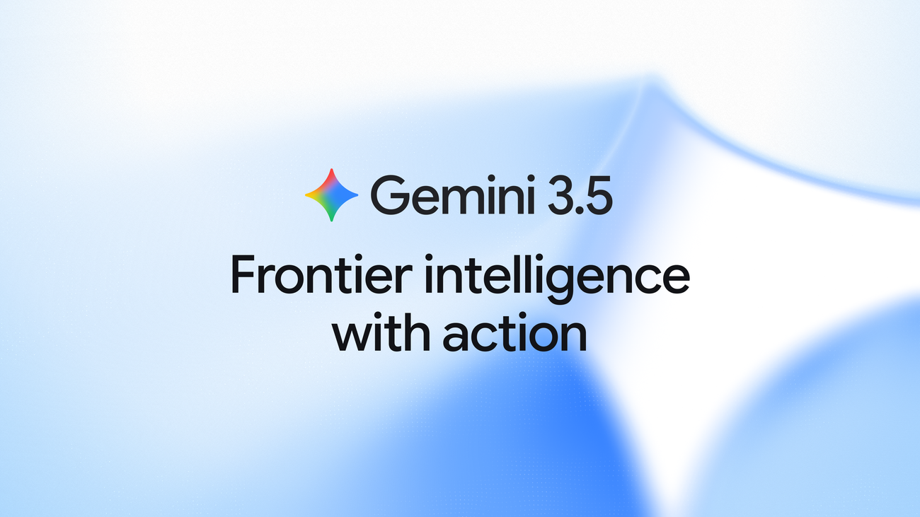 A stylized graphic representing interconnected AI nodes and data streams, conveying the concept of 'frontier intelligence with action' and speed.