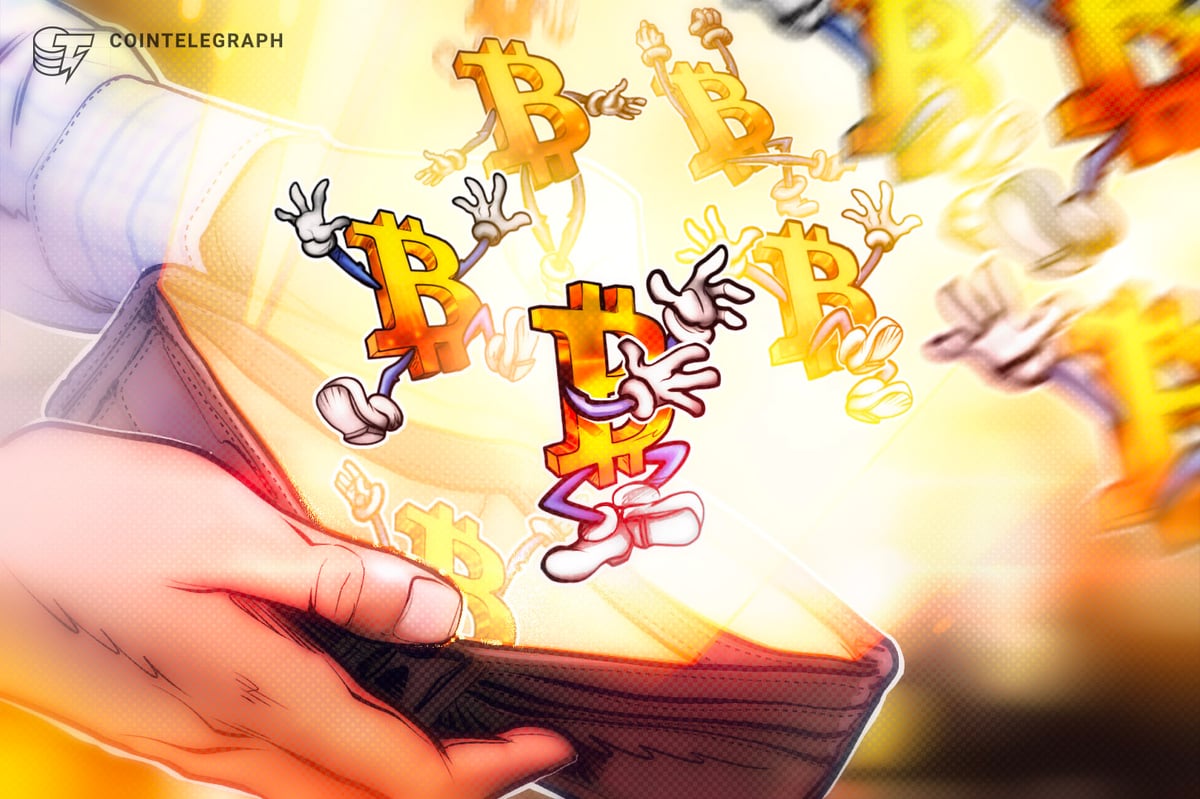 Gráfico de acúmulo em carteiras de Bitcoin mostrando 4,37M BTC absorvidos no Q1 2026