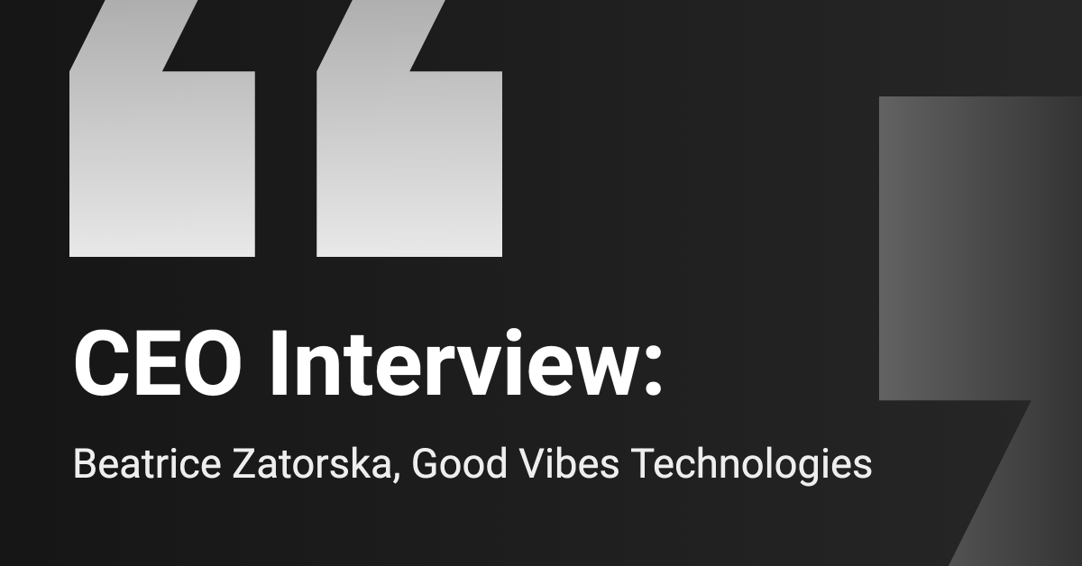Beatrice Zatorska, CEO of Good Vibes Technologies, discussing neurocare market in interview
